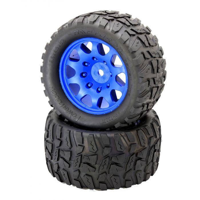 Powerhobby SCORPION XL Belted Tires Viper Wheels 4 Arrma Kraton OUTCAST 8S BLUE