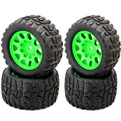 Powerhobby Raptor XL Belted Tires Viper Wheels (4) Arrma Kraton Outcast 8S GREEN