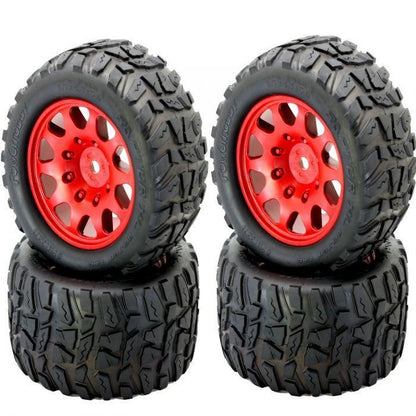 Powerhobby Raptor XL Belted Tires Viper Wheels (4) Arrma Kraton Outcast 8S RED