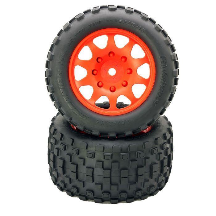 Powerhobby SCORPION XL Belted Tires Viper Wheels: Arrma Kraton OUTCAST 8S ORANGE