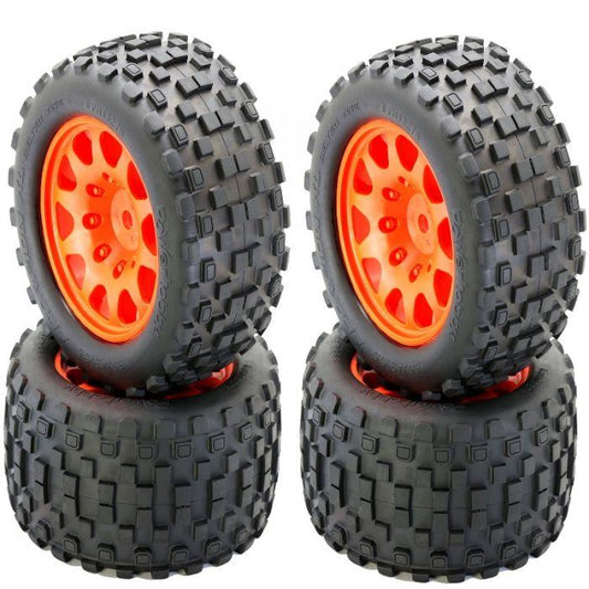 Powerhobby SCORPION XL Belted Tires Viper Wheels: Arrma Kraton OUTCAST 8S ORANGE