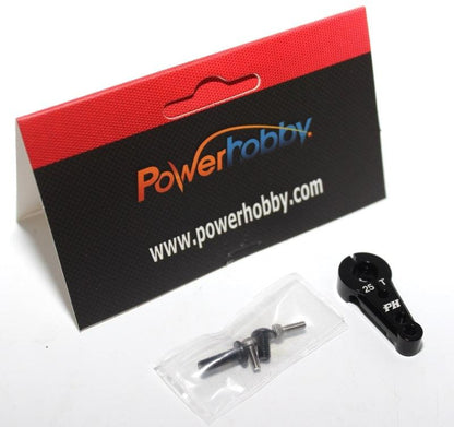Powerhobby Aluminum 25T Servo Horn Black FOR Futaba Savox Axial Type AX30836