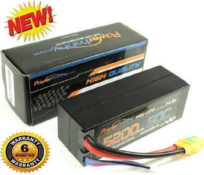 Powerhobby 4S 14.8V 5200mAh 50C Lipo Battery Hard Case 4-Cell w XT90 Plug