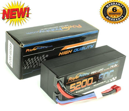 Powerhobby 4S 5200mAh 50C-100 Lipo Battery HardCase w Deans Plugs