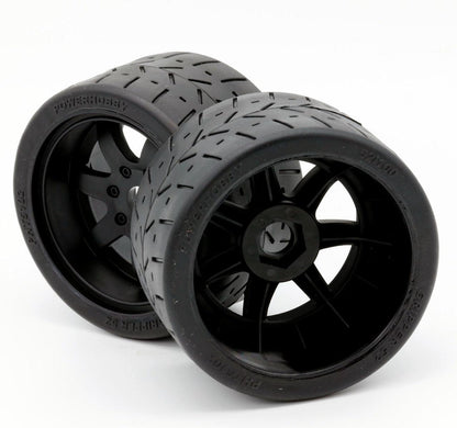 Powerhobby 1/8 Gripper 54/100 Belted Mounted Tires 17mm Black Wheels