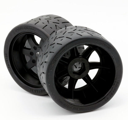 Powerhobby 1/8 Gripper 54/100 Belted Mounted Tires 17mm Black Wheels