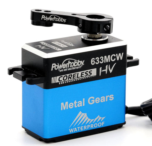 Powerhobby 633MCW High Voltage Waterproof Coreless Steel Gear Servo / Aluminum Case