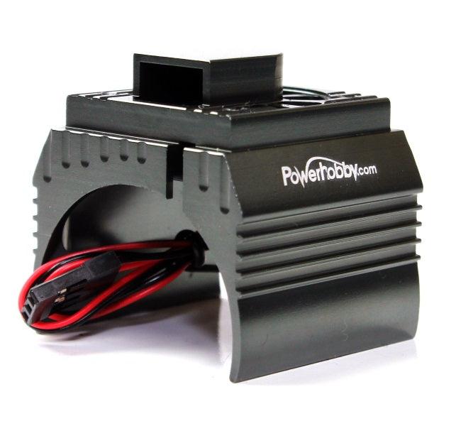 Powerhobby Aluminum Motor Heatsink + Cooling Fan For 1/8 Size Motors Gun