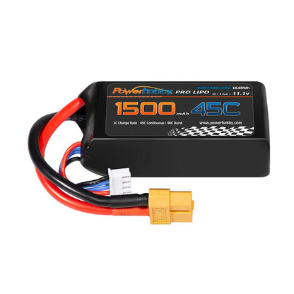 Powerhobby 3S 11.1V 1500mAh 45C XT60 3-Cell: FPV Drone Quad Lipo Battery