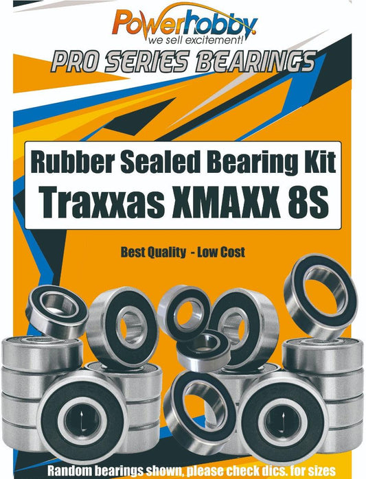 PowerHobby Pro Series Rubber Sealed Bearing Kit FOR Traxxas X-Maxx 8S 77086-4