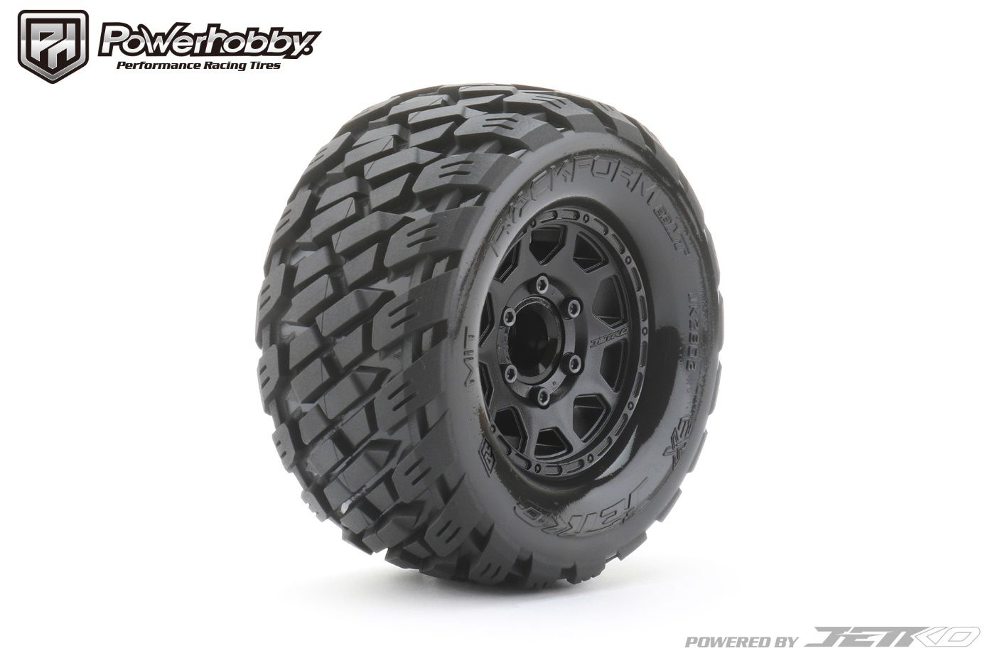 Powerhobby 1/10 2.8 MT Rockform Belted Tires (2) with Removable Hex Wheels