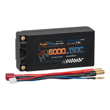 Powerhobby 2S 7.6V 6000mah 130C HV + Graphene Shorty Lipo Battery 5MM