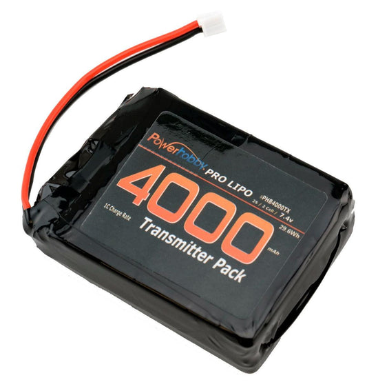 Powerhobby 2S Spektrum DX9/DX7S/DX8/DX6 4000mAh 7.4V Lipo Transmitter TX Battery
