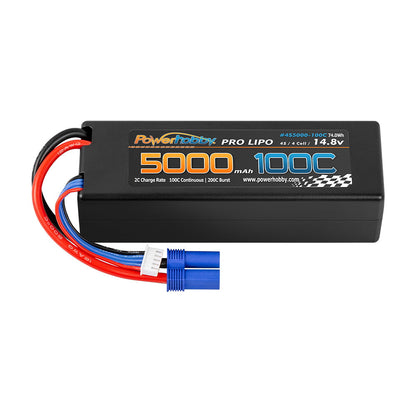 Powerhobby 4S 14.8V 5000mah 100C Lipo Battery w EC5 Plug Hard Case LCG
