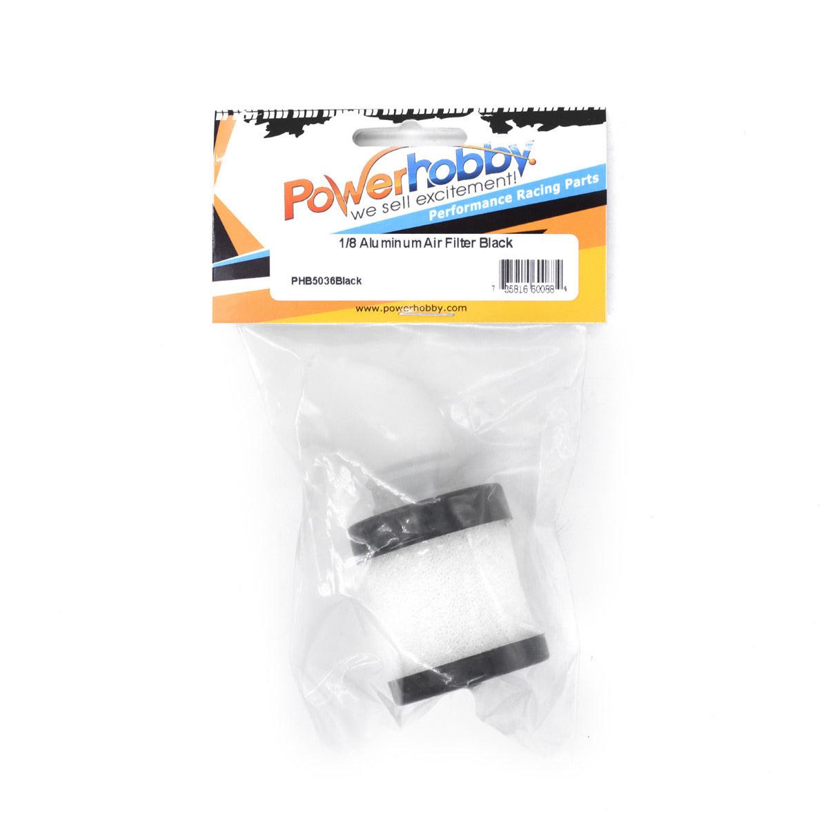 Powerhobby 1/8 Aluminum Air Filter Set Black