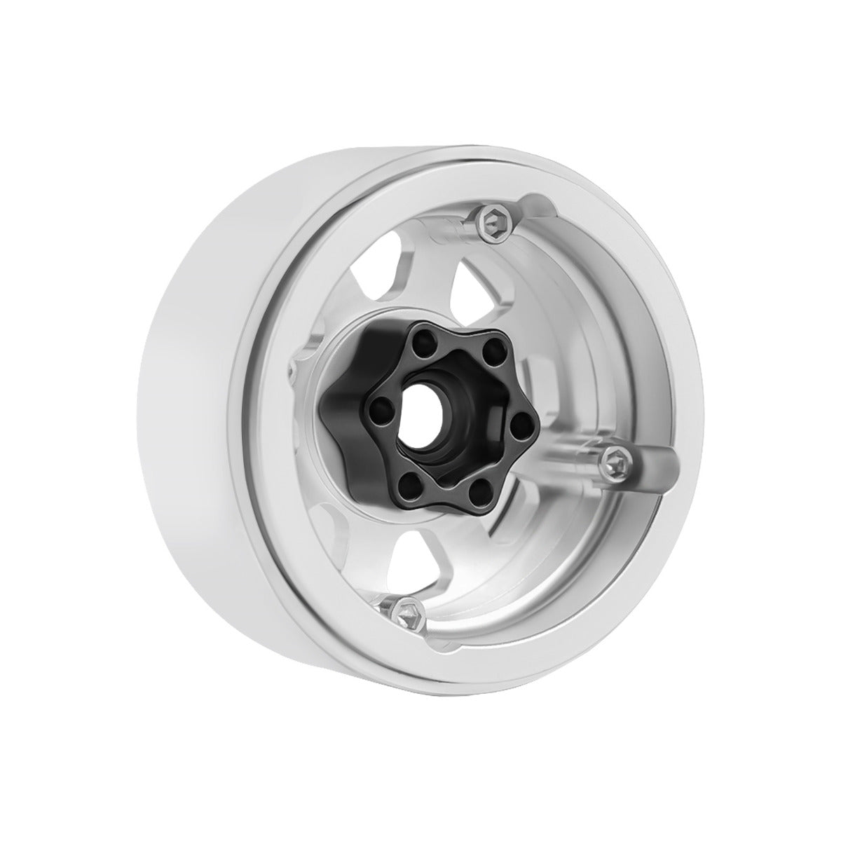 Powerhobby B1 Aluminum 1.9 Beadlock Wheels 9mm Hubs Silver (4) 1/10 Rock Crawler