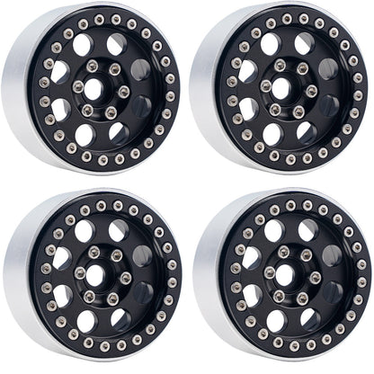 Powerhobby B2 Aluminum 1.9 Beadlock Wheels 9mm Hubs Black (4) 1/10 Rock Crawler