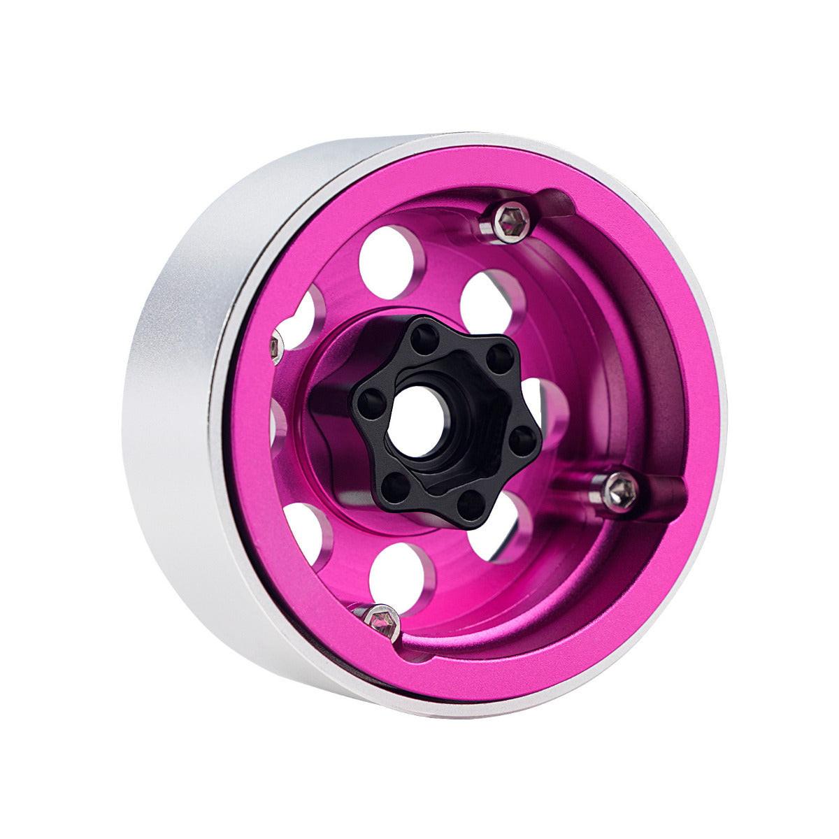 Powerhobby B2 Aluminum 1.9 Beadlock Wheels 9mm Hubs Pink (4) 1/10 Rock Crawler
