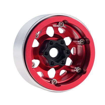 Powerhobby B3 Aluminum 1.9 Beadlock Wheels 9mm Hubs Red (4) 1/10 Rock Crawler