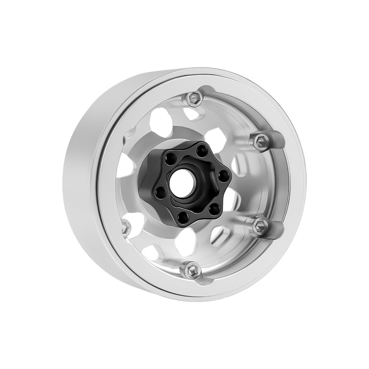 Powerhobby B3 Aluminum 1.9 Beadlock Wheels 9mm Hubs Silver (4) 1/10 Rock Crawler