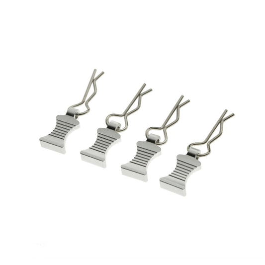 Powerhobby Pro Aluminum Easy Pull 1/10 1/8 Body Clips Silver (4)