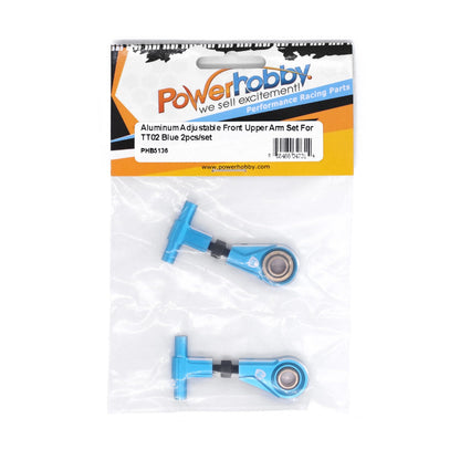 Powerhobby Aluminum Adjustable Front Upper Arm Set Tamiya TT02
