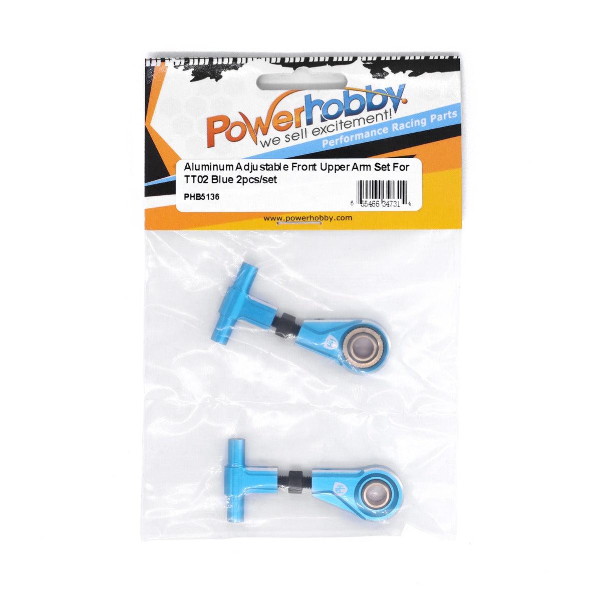 Powerhobby Aluminum Adjustable Front Upper Arm Set Tamiya TT02