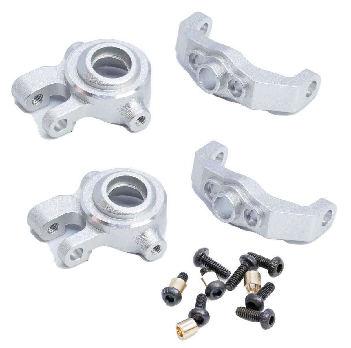 Powerhobby Aluminum C Hub & Steering Knuckles Silver FOR Traxxas TRX-4M TRX4M