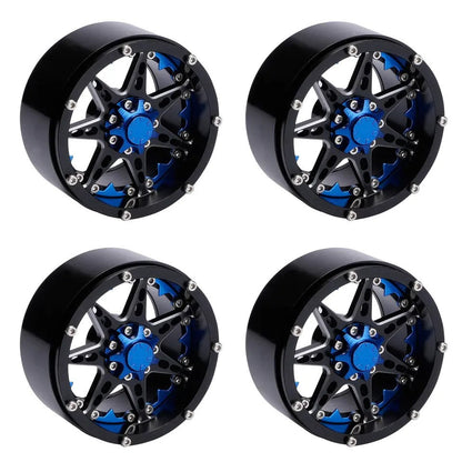 Powerhobby Aluminum 2.2" Beadlock Wheels Blue (4) 1/10 Rock Crawler