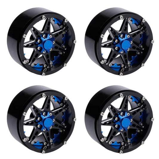 Powerhobby Aluminum 2.2" Beadlock Wheels Blue (4) 1/10 Rock Crawler