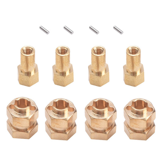Powerhobby Brass Extended 7mm Hex Wheel Hubs 8mm Thick (4) AXIAL SCX24