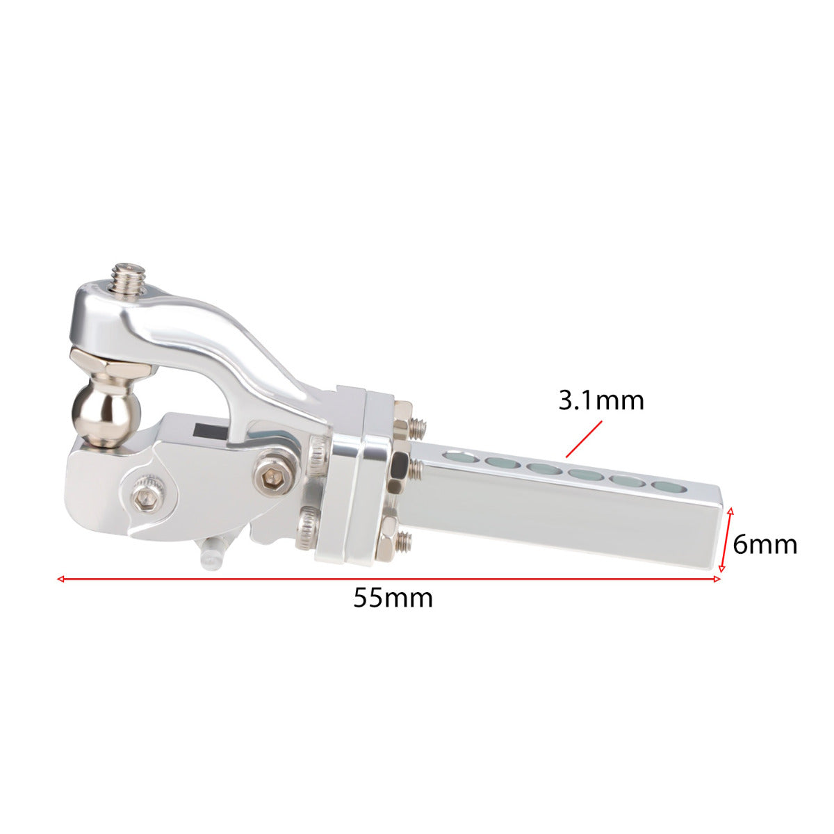 Powerhobby Rescue Tow Trailer Hook Hitch Silver 1/10 Crawler