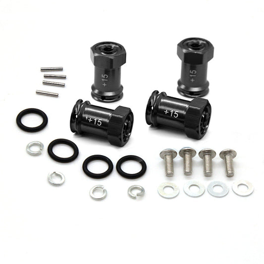 Powerhobby Aluminum Hex Adapters +15mm FOR Traxxas 1/16 E-Revo Slash Rally Summit