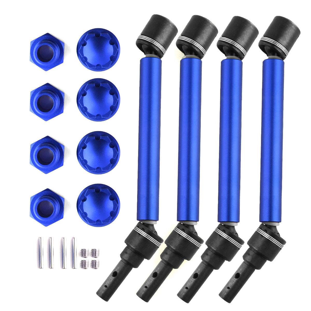 Powerhobby Metal CVD Widened Drive Shafts (4) Blue FITS Traxxas Maxx V2