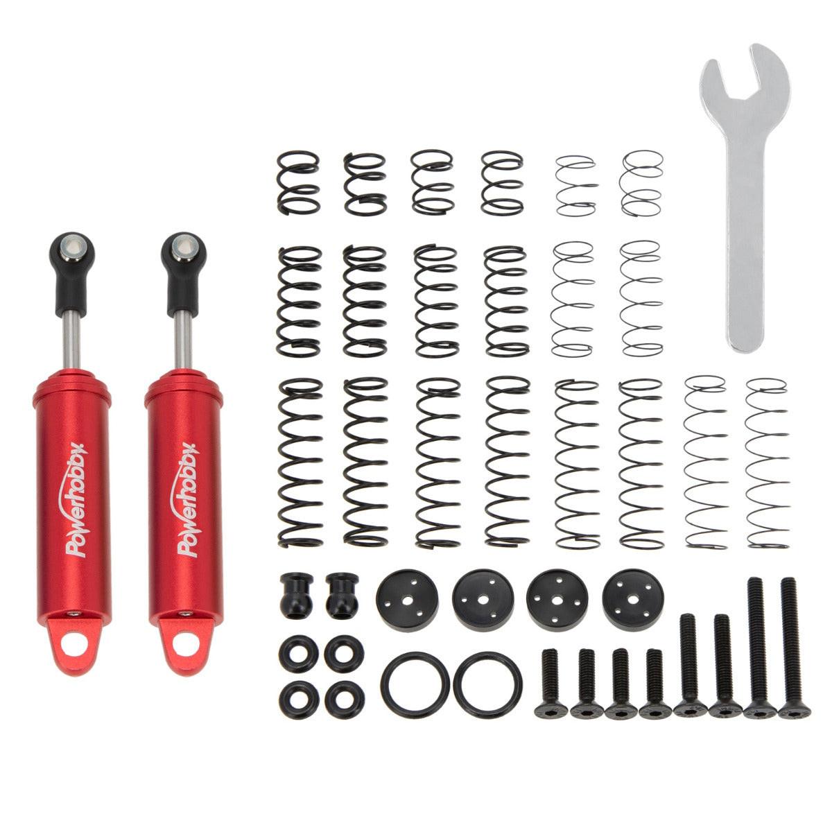 Powerhobby 80mm Promatics Two Stage Internal Spring Shocks (2) Red