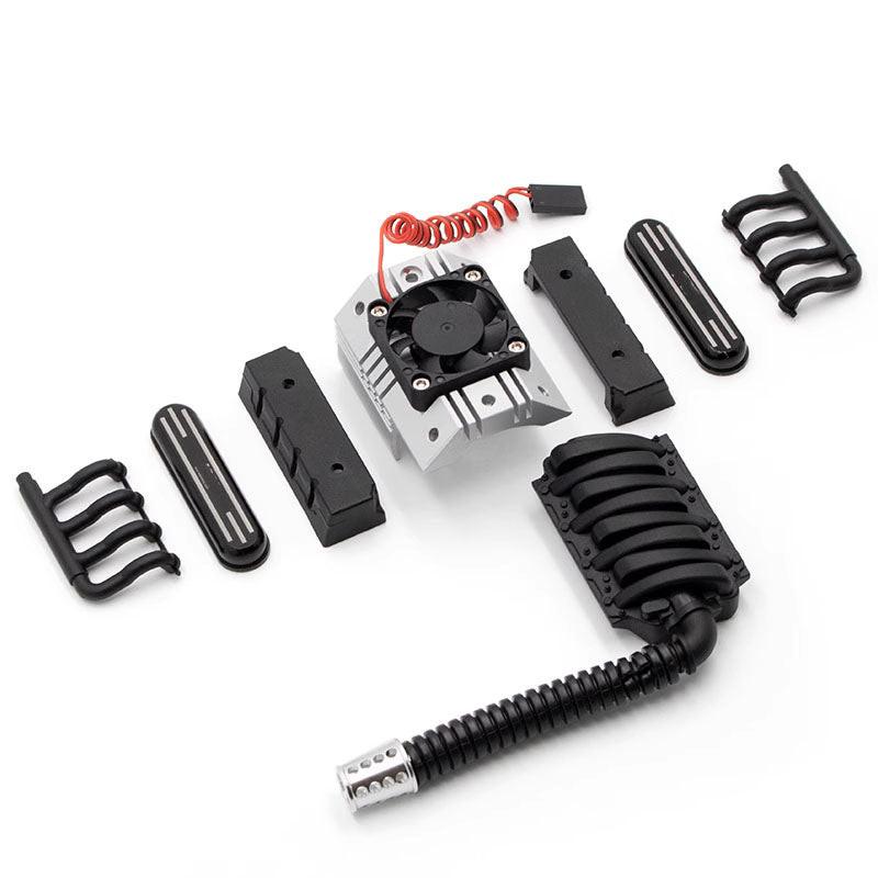 Powerhobby V8 Engine Motor Heatsinks & Cooling Fan FOR TRX-4 / SCX10