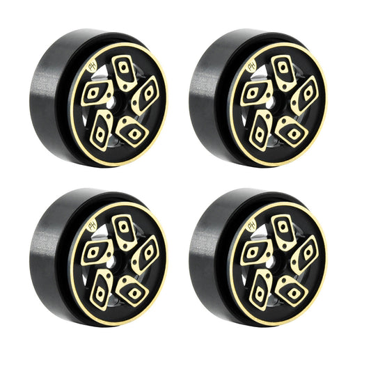 Powerhobby 1.0" Z8 Brass Beadlock Crawler Wheels 1/24 Axial SCX24 Jeep Bronco