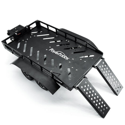 Powerhobby 1/18 / 1/16 Metal Trailer w Lights Black FOR Traxxas TRX-4M