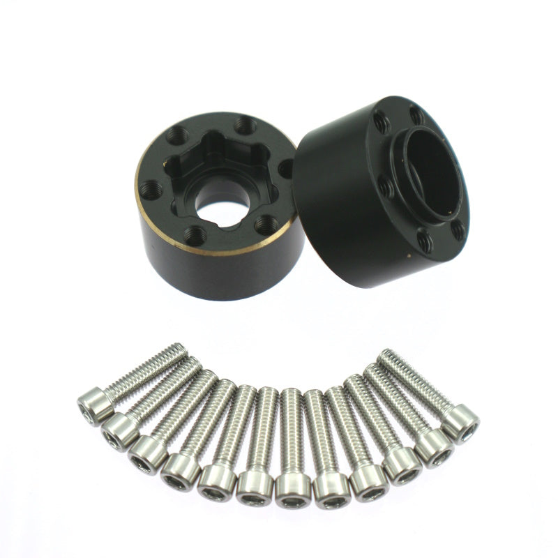 Powerhobby Brass Wheel Hub Hex Adapter Counterweight 6mm FOR SCX10 TRX-4 TRX-6