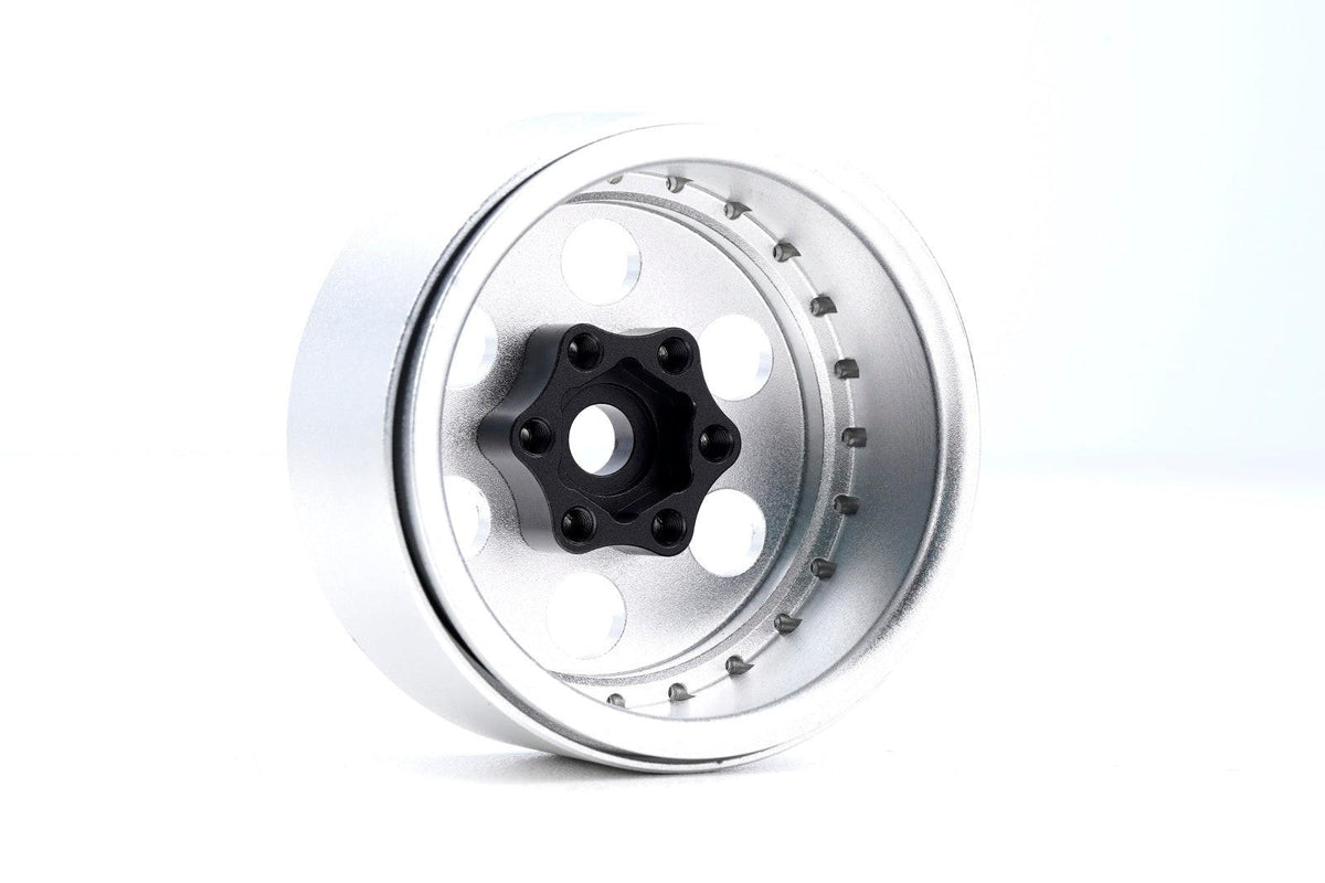 Powerhobby B5 Aluminum 1.9 Beadlock Wheels Super Positive Offset Silver (4) 1/10