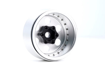 Powerhobby B5 Aluminum 1.9 Beadlock Wheels Super Positive Offset Silver (4) 1/10