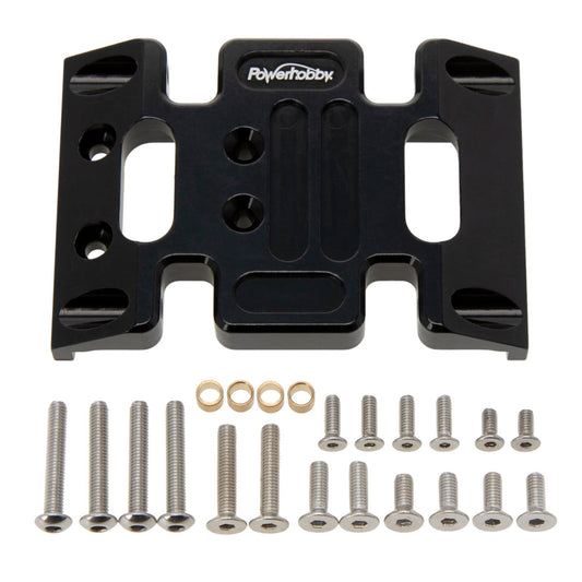 Powerhobby Aluminum Gearbox Skid Plate Black Axial SCX10 / LCG