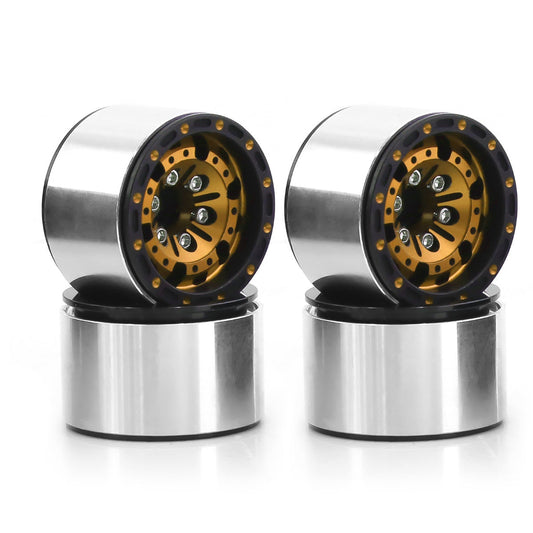 Powerhobby 1.0" Beadlock Wheels Gold (4) 1/24 Rock Crawler