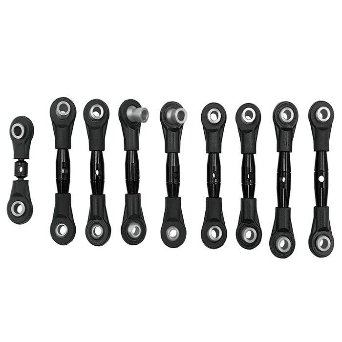 Powerhobby Aluminum Tie Rod & Steering Link Set Black FOR Traxxas 4-Tec 2.0