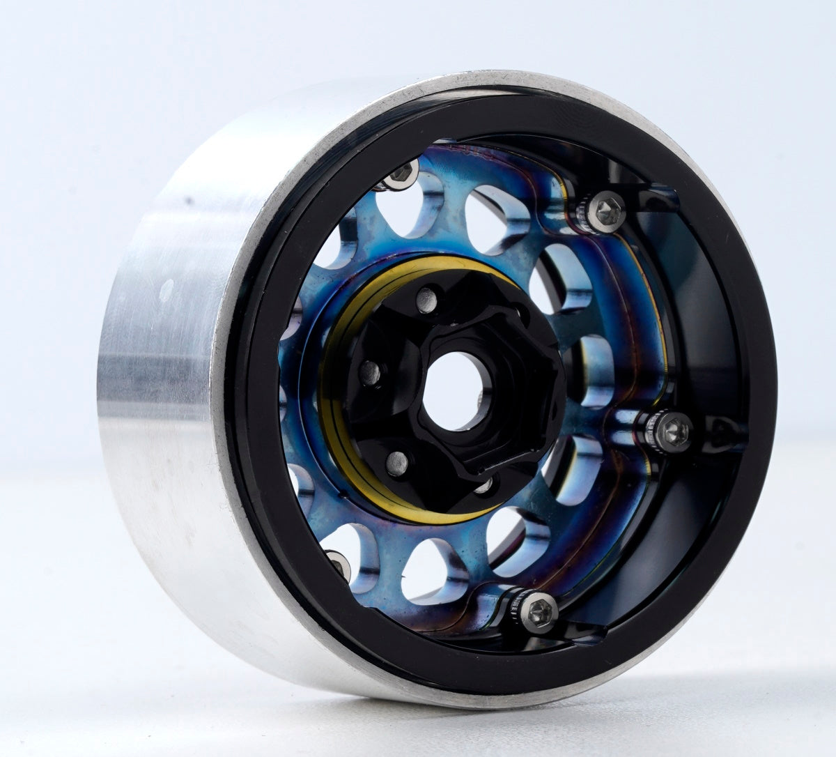 Powerhobby Aluminum 1.9" Beadlock Wheels Titanium (4) 1/10 Rock Crawler
