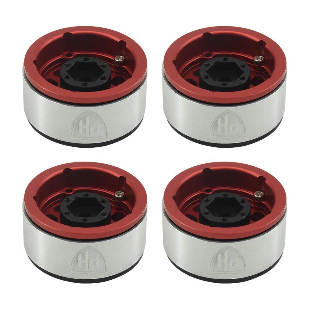 Powerhobby Aluminum 2.2" Beadlock Wheels Red (4) 1/10 Rock Crawler