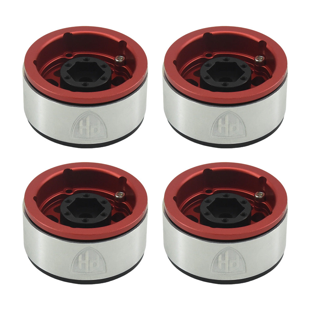 Powerhobby Aluminum 2.2" Beadlock Wheels Red (4) 1/10 Rock Crawler