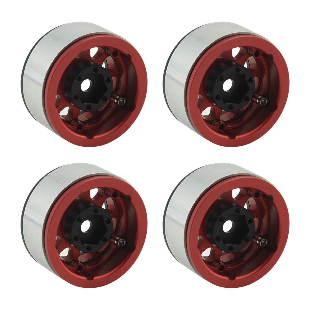 Powerhobby Aluminum 2.2" Beadlock Wheels Red (4) 1/10 Rock Crawler