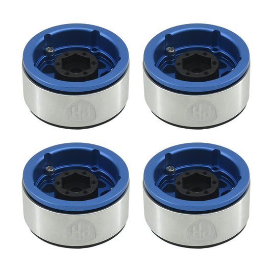 Powerhobby Aluminum 1.55" Beadlock Wheels Blue (4) 1/10 Rock Crawler