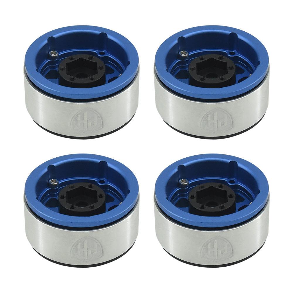 Powerhobby Aluminum 1.55" Beadlock Wheels Blue (4) 1/10 Rock Crawler